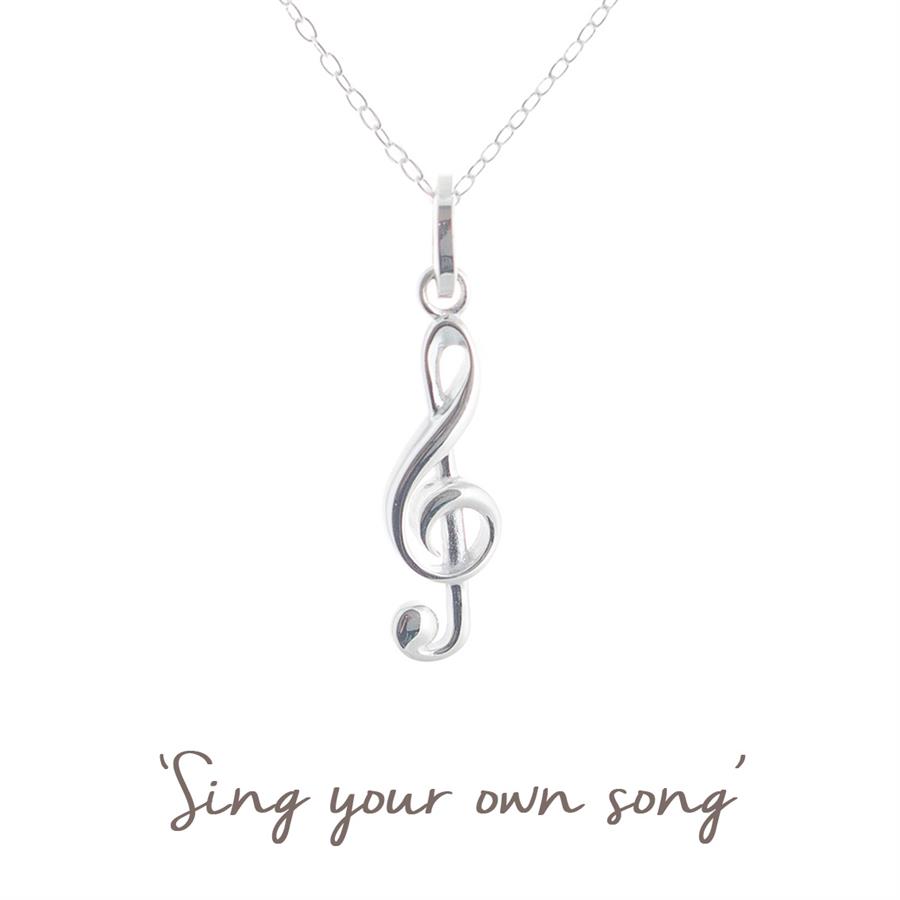 Musical Note Sterling silver necklace