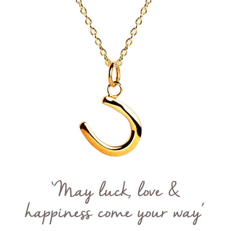 Gold Lucky Horseshoe Necklace