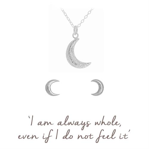 Buy Crescent Moon Necklace & Earrings Gift Set | Sterling Silver & Gold