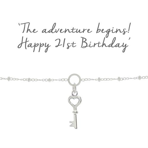 Buy 21st Birthday Key Charm Bracelet | Sterling Silver