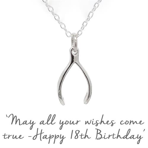 Buy 18th Birthday Wishbone Necklace | Sterling Silver