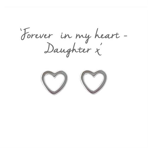 Buy Daughter Open Heart Earrings | Sterling Silver