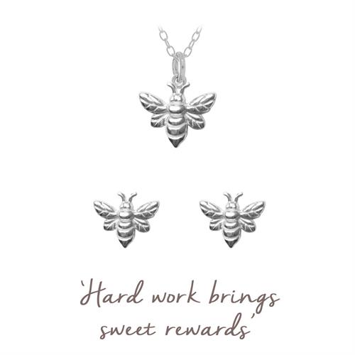 Buy Bee Necklace & Earrings Gift Set | Sterling Silver