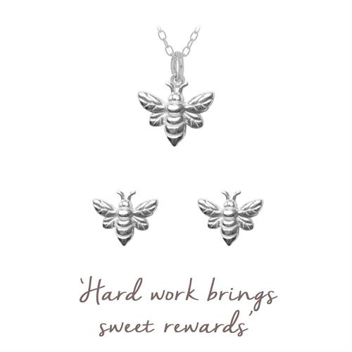 Buy Bee Necklace & Earrings Gift Set | Sterling Silver