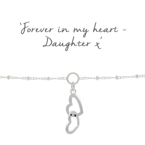 Buy Daughter Linked Heart Charm Bracelet | Sterling Silver