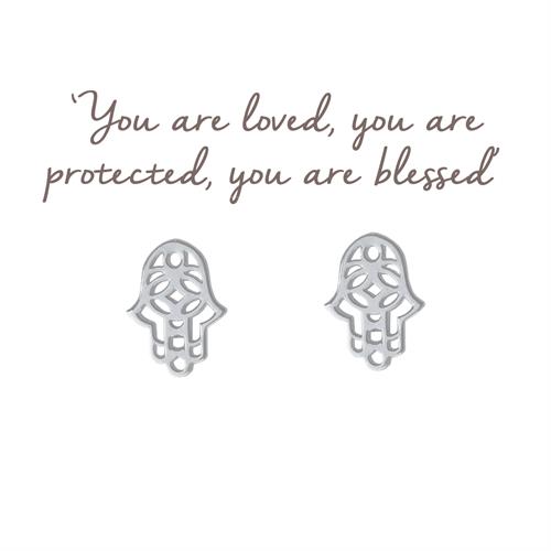 Buy Hamsa Hand Earrings | Sterling Silver