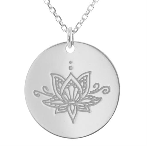 Buy Ornate Lotus MyMantra Personalised Necklace | Sterling Silver, Gold and Rose Gold