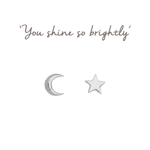 Buy Moon and Star Earrings | Sterling Silver