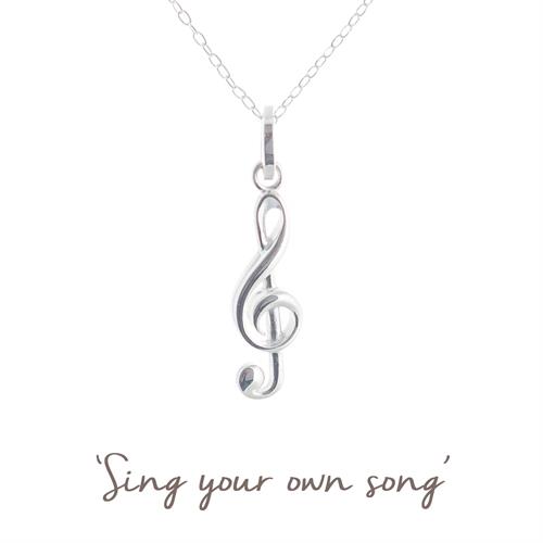Buy Treble Clef Necklace | Sterling Silver