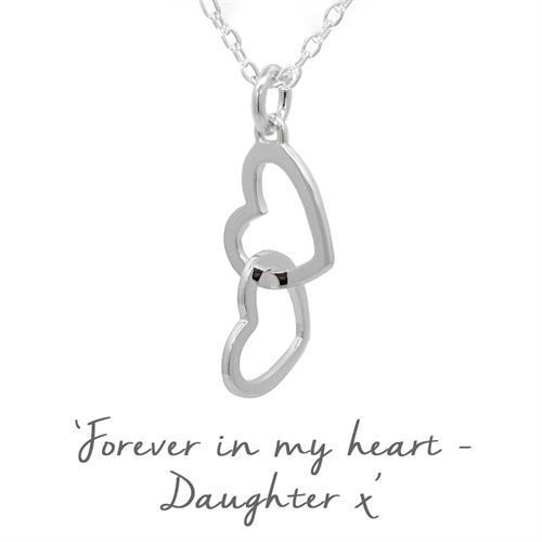Buy Daughter Linked Heart Necklace | Sterling Silver