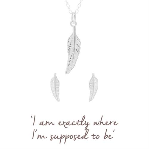 Buy Feather Necklace & Earrings Gift Set | Sterling Silver