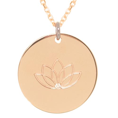 Buy Single Stone Lotus MyMantra Personalised Necklace | Rose Gold