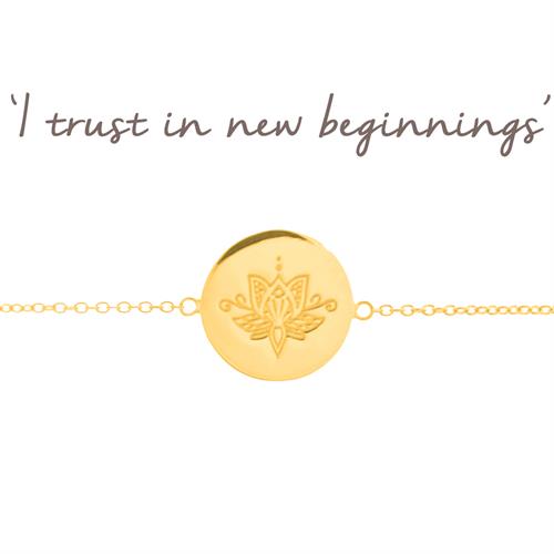 Buy Lotus Flower Disc Bracelet, New Beginnings | Sterling Silver, Gold & Rose Gold