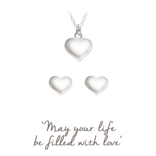Buy Heart Necklace & Earrings Gift Set | Sterling Silver