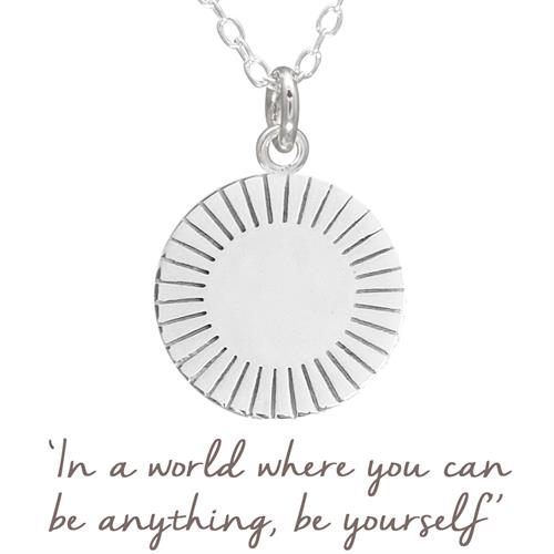 Buy Personalised Rays Disc Necklace | Sterling Silver