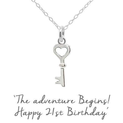Buy 21st Birthday Key Necklace | Sterling Silver