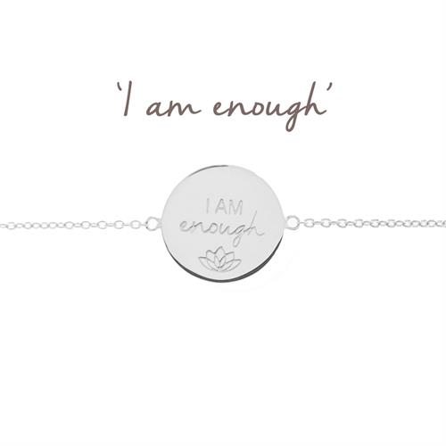 Buy I Am Enough Disc Bracelet | Sterling Silver, Gold & Rose Gold