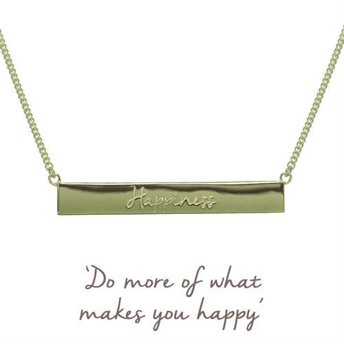 Buy Happiness Bar Necklace | Sterling Silver, Gold & Rose Gold