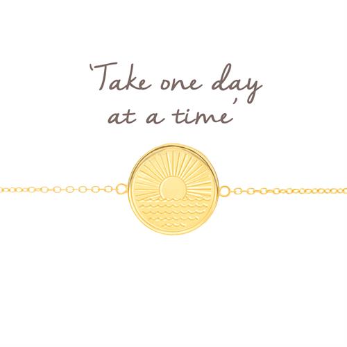Buy One Day at a Time Disc Bracelet | Sterling Silver, Gold & Rose Gold