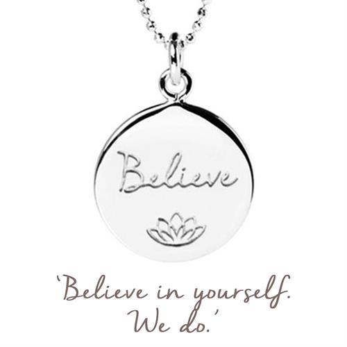 Buy Believe Disc Necklace | Sterling Silver, Gold & Rose Gold