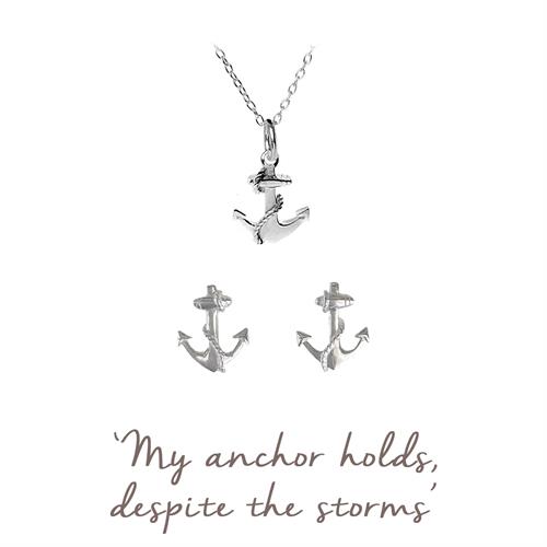 Buy Anchor Necklace & Earrings Gift Set | Sterling Silver, for Protection