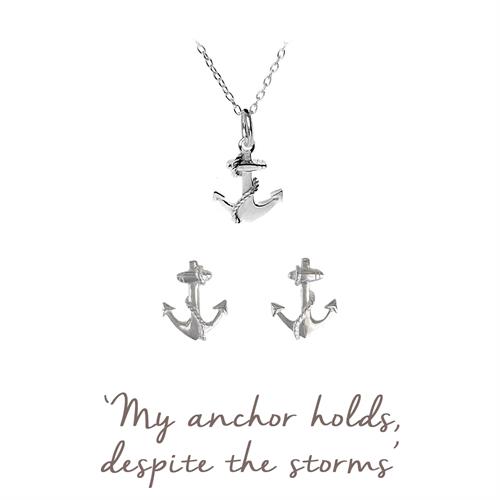 Buy Anchor Necklace & Earrings Gift Set | Sterling Silver, for Protection