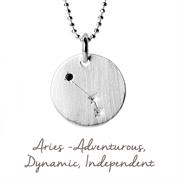 Sterling Silver Aries Star Map Necklace