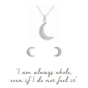 Crescent Moon Necklace and Earrings Gift Set