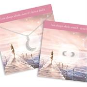 Sterling Silver Crescent Moon Necklace and Earrings Sterling Silver