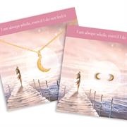 Sterling Silver Crescent Moon Necklace and Earrings Gold Set