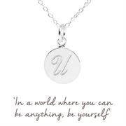 Sterling Silver U Initial Necklace