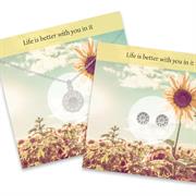 Sterling Silver Sunflower Necklace and Earrings Gift set for Appreciation
