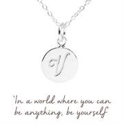 Sterling Silver V Initial Necklace
