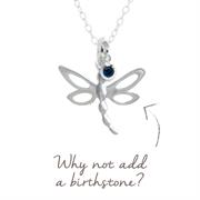 Dragonfly Mantra CZ Birthstone Pendant