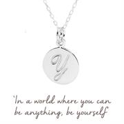 Sterling Silver Y Initial Necklace