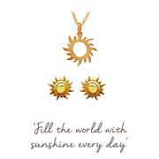 Sun Necklace and Earrings Gift Set