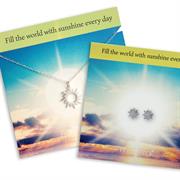 Sterling Silver Sun Necklace and Earrings Gift Set