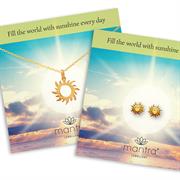 Gold Sun Necklace and Earrings Gift Set