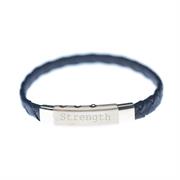 Buy Strength Men’s Bracelet, Plaited Leather and Stainless Steel