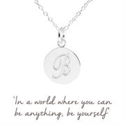 Sterling Silver Initial B Necklace 