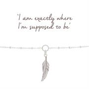 Silver Feather Charm Bracelet