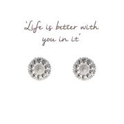 Sunflower stud earrings in sterling silver