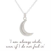 crescent moon silver gold necklace