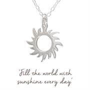 Sterling Silver and Yellow Gold plated Sun Necklace 