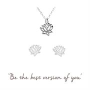 Lotus Gift Set - Lotus Necklace & Earrings