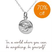 Sterling Silver Initial E Necklace 