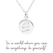 Sterling Silver R Initial Necklace