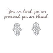 Hamsa Hand of Fatima Stud Earrings