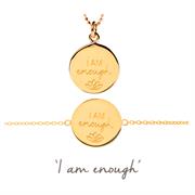 i am enough necklace and bracelet set  gold