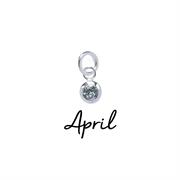 Sterling Silver April CZ Birthstone Pendant